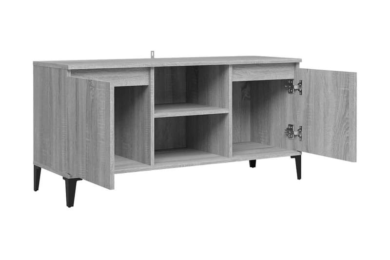 TV-bänk med metallben grå sonoma 103,5x35x50 cm - Grå - Möbler - Vardagsrum - Tv-möbler & mediamöbler - Tv-bänkar