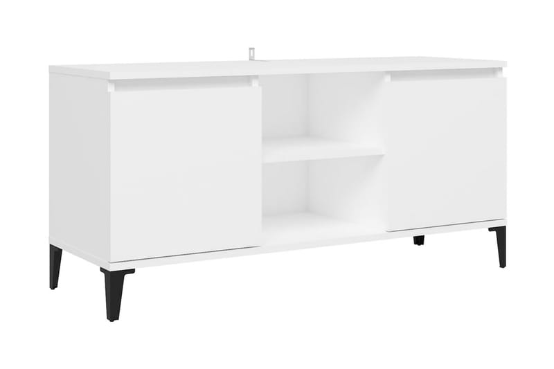 TV-bänk med metallben vit 103,5x35x50 cm - Vit - Tv-bänkar