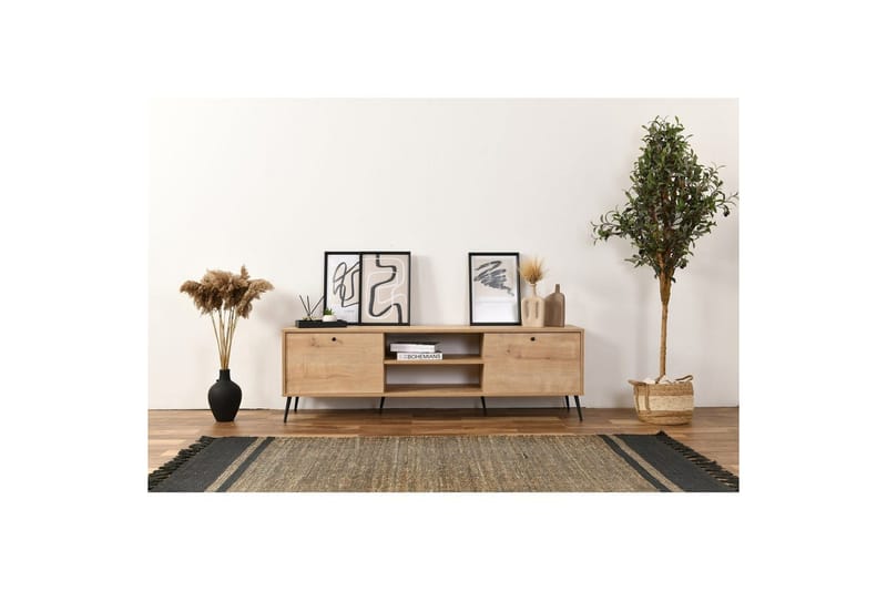 TV-bänk Mjudi Ek - Ljusfärgat trä - Möbler - Vardagsrum - Tv-möbler & mediamöbler - Tv-bänkar