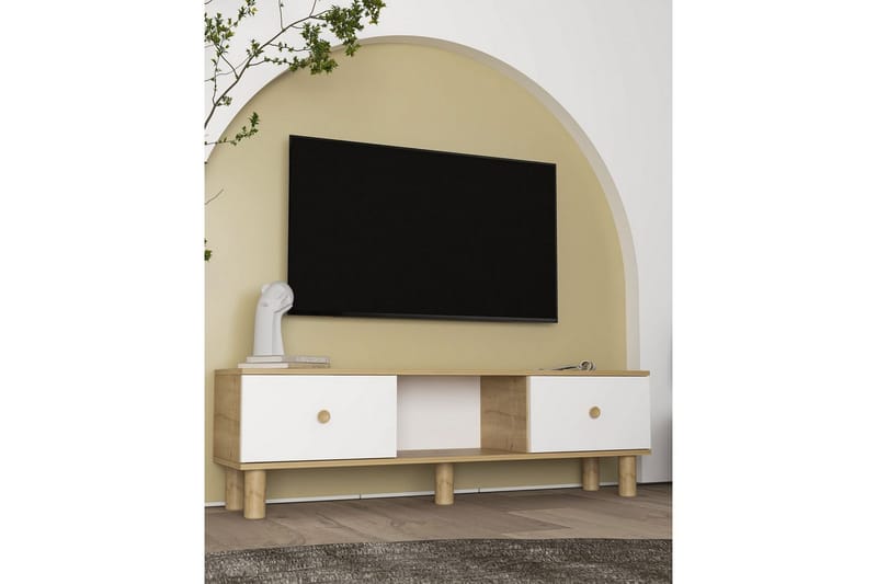 TV-bänk Mono Annan Sudamalek / Vit - Sudamalek / Vit - Möbler - Vardagsrum - Tv-möbler & mediamöbler - Tv-bänkar