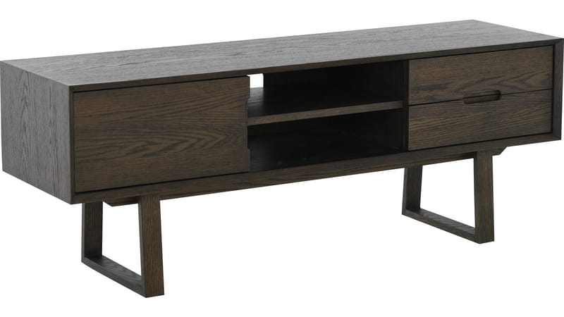 TV-bänk Norvik - Brunlackad ekfaner med vitpigmenterad finish - Möbler - Vardagsrum - Tv-möbler & mediamöbler - Tv-bänkar