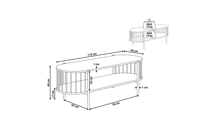 TV-bänk Oreana - Möbler - Vardagsrum - Tv-möbler & mediamöbler - Tv-bänkar