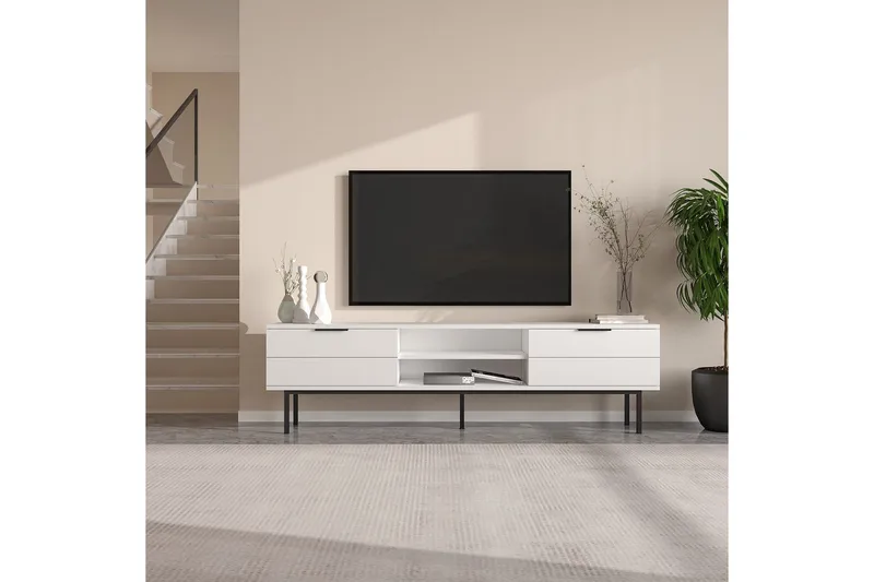 TV-bänk Ranjit Vit - Vit - Möbler - Vardagsrum - Tv-möbler & mediamöbler - Tv-bänkar