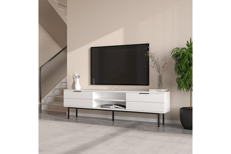 TV-bänk Ranjit Vit - Vit - Möbler - Vardagsrum - Tv-möbler & mediamöbler - Tv-bänkar