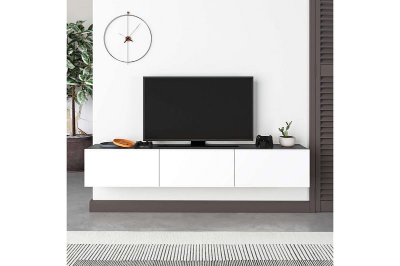 TV-bänk Rasab 180 Antracit / Vit - Antracit / Vit - Möbler - Vardagsrum - Tv-möbler & mediamöbler - Tv-bänkar