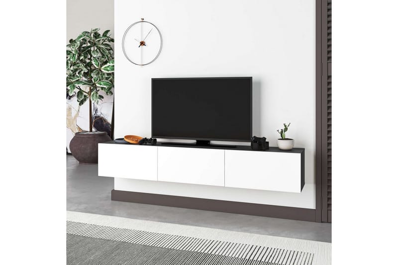 TV-bänk Rasab 180 Antracit / Vit - Antracit / Vit - Möbler - Vardagsrum - Tv-möbler & mediamöbler - Tv-bänkar