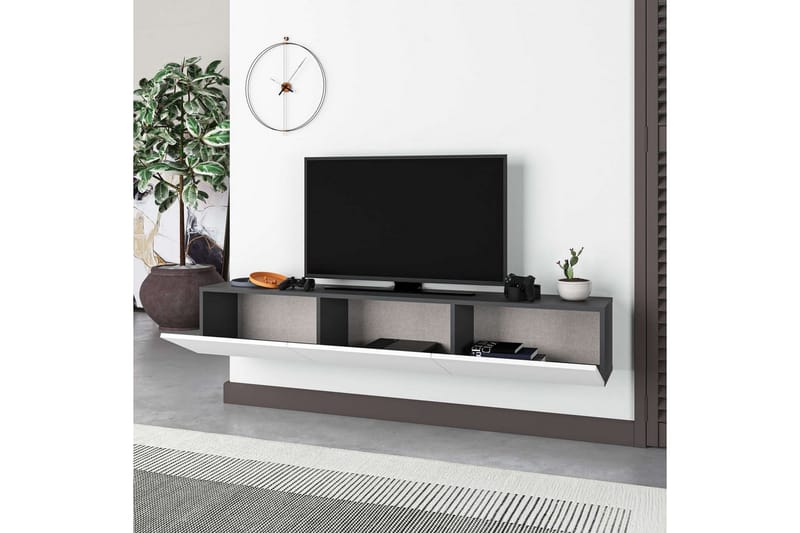 TV-bänk Rasab 180 Antracit / Vit - Antracit / Vit - Möbler - Vardagsrum - Tv-möbler & mediamöbler - Tv-bänkar