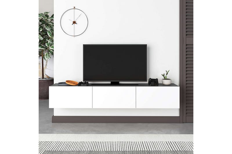 TV-bänk Rasab 180 Antracit / Vit - Antracit / Vit - Möbler - Vardagsrum - Tv-möbler & mediamöbler - Tv-bänkar