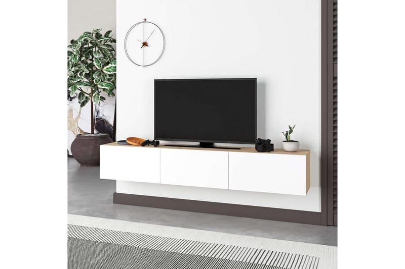 TV-bänk Rasab 180 Sudamalek / Vit - Sudamalek / Vit - Möbler - Vardagsrum - Tv-möbler & mediamöbler - Tv-bänkar