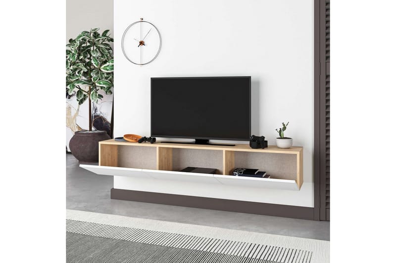 TV-bänk Rasab 180 Sudamalek / Vit - Sudamalek / Vit - Möbler - Vardagsrum - Tv-möbler & mediamöbler - Tv-bänkar