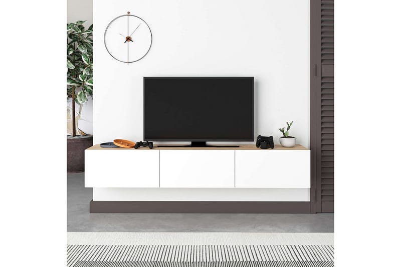 TV-bänk Rasab 180 Sudamalek / Vit - Sudamalek / Vit - Möbler - Vardagsrum - Tv-möbler & mediamöbler - Tv-bänkar