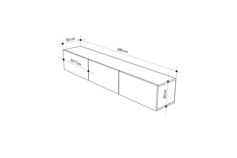 TV-bänk Rasab 180 Sudamalek / Vit - Sudamalek / Vit - Möbler - Vardagsrum - Tv-möbler & mediamöbler - Tv-bänkar
