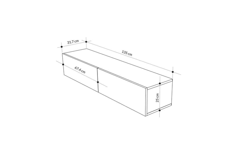 TV-bänk Rasab Sudamalek / Vit - Sudamalek / Vit - Möbler - Vardagsrum - Tv-möbler & mediamöbler - Tv-bänkar