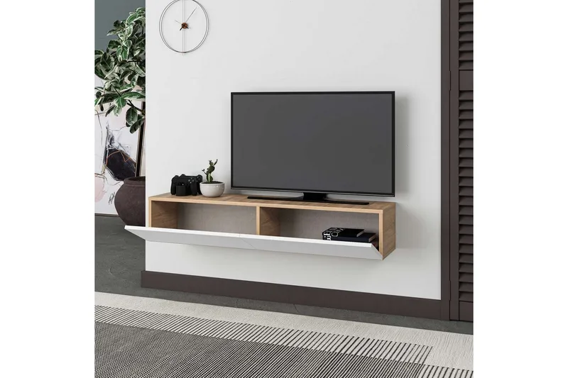 TV-bänk Rasab Sudamalek / Vit - Sudamalek / Vit - Möbler - Vardagsrum - Tv-möbler & mediamöbler - Tv-bänkar