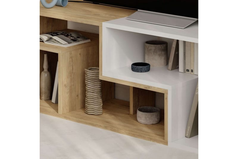 TV-bänk Ravena Sudamalek / Vit - Sudamalek / Vit - Möbler - Vardagsrum - Tv-möbler & mediamöbler - Tv-bänkar