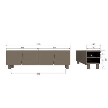 Tv-bänk Root 200 cm - Tryffelbrun - Möbler - Vardagsrum - Tv-möbler & mediamöbler - Tv-bänkar