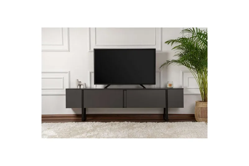 TV-bänk Serenity Antracit Svart - Antracit Svart - Möbler - Vardagsrum - Tv-möbler & mediamöbler - Tv-bänkar