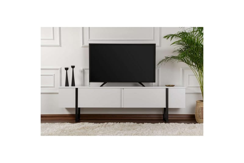 TV-bänk Serenity Vit Svart - Vit Svart - Möbler - Vardagsrum - Tv-möbler & mediamöbler - Tv-bänkar