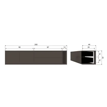 Tv-bänk Settle 200 cm - Mellanbrun - Möbler - Vardagsrum - Tv-möbler & mediamöbler - Tv-bänkar