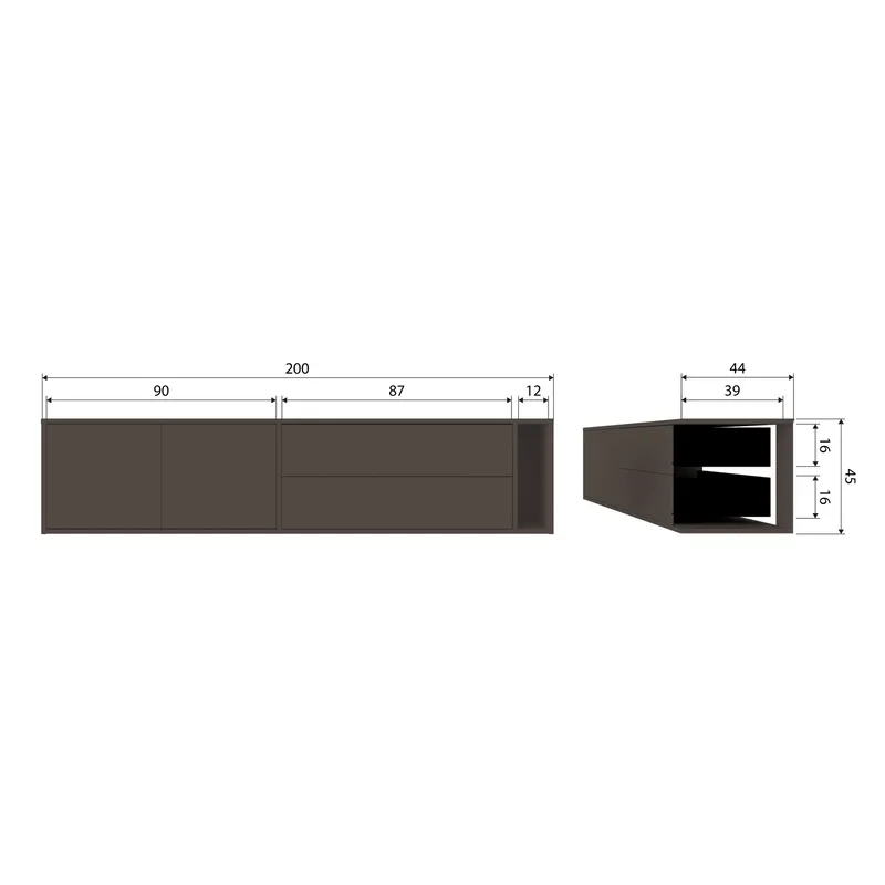 Tv-bänk Settle 200 cm - Mellanbrun - Möbler - Vardagsrum - Tv-möbler & mediamöbler - Tv-bänkar