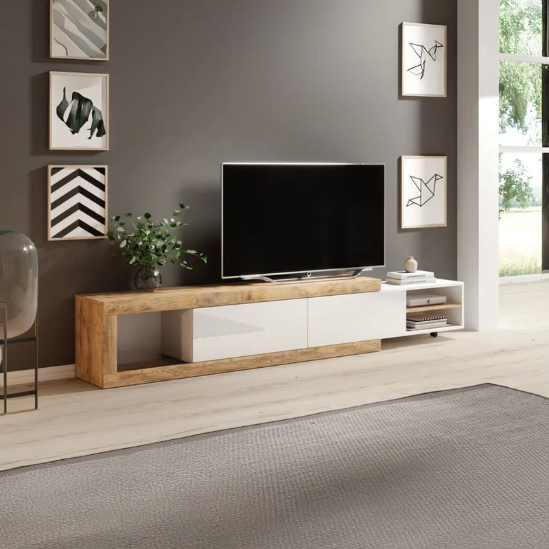 Tv-bänk Sintra 2 Luckor 200-242 cm - Möbler - Vardagsrum - Tv-möbler & mediamöbler - Tv-bänkar