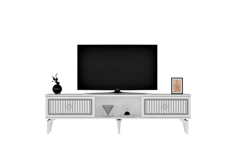 TV-bänk Sivaji Vit / Argentu - Vit / Argentu - Möbler - Vardagsrum - Tv-möbler & mediamöbler - Tv-bänkar