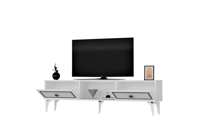 TV-bänk Sivaji Vit / Argentu - Vit / Argentu - Möbler - Vardagsrum - Tv-möbler & mediamöbler - Tv-bänkar
