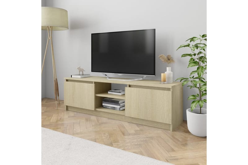 TV-bänk sonoma ek 120x30x35,5 cm spånskiva - Brun - Tv-bänkar