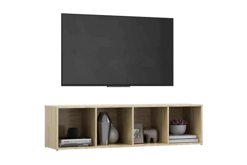 TV-bänk sonoma-ek 142,5x35x36,5 cm spånskiva - Brun - Tv-bänkar