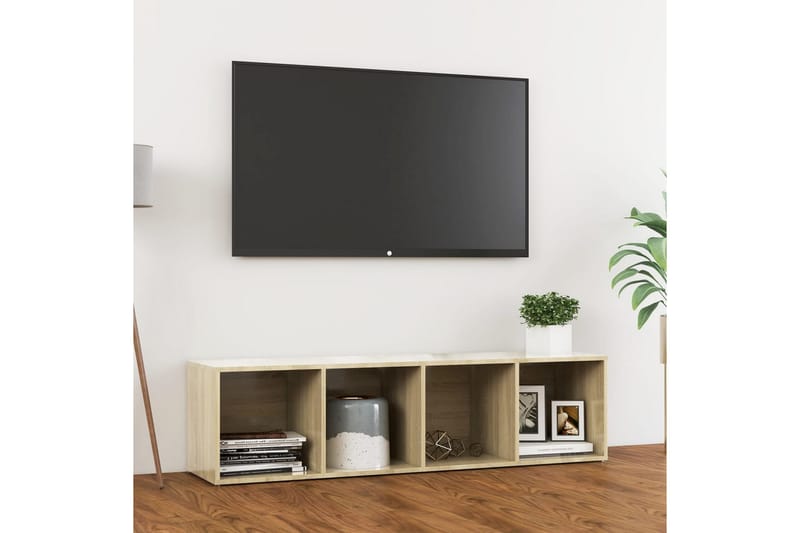 TV-bänk sonoma-ek 142,5x35x36,5 cm spånskiva - Brun - Tv-bänkar