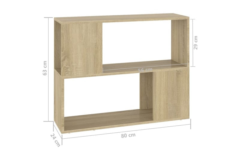 TV-bänk sonoma-ek 80x24x63 cm spånskiva - Brun - Möbler - Vardagsrum - Tv-möbler & mediamöbler - Tv-bänkar