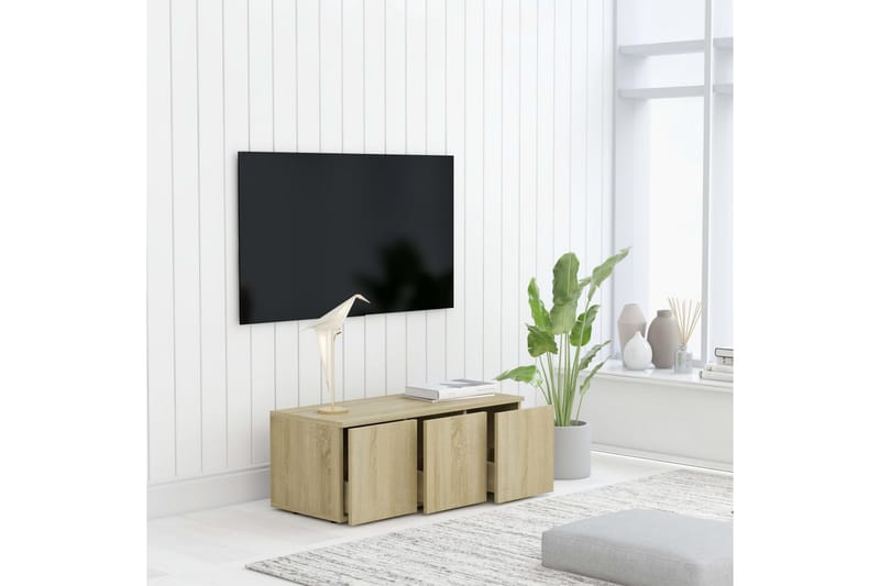 TV-bänk sonoma-ek 80x34x30 cm spånskiva - Brun - Tv-bänkar