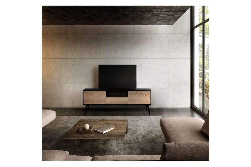 TV-bänk Sosan Svart / Taupe - Taupe/Svart - Möbler - Vardagsrum - Tv-möbler & mediamöbler - Tv-bänkar