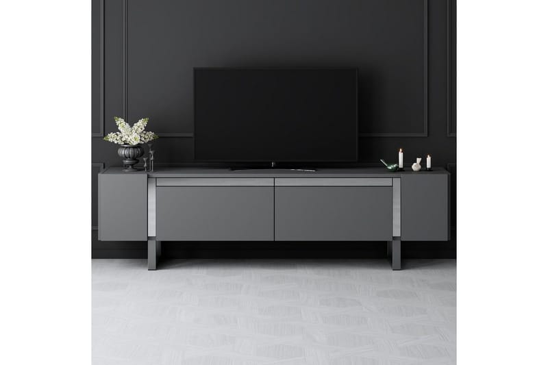 TV-bänk Sozi Antracit / Argentu - Antracit / Argentu - Möbler - Vardagsrum - Tv-möbler & mediamöbler - Tv-bänkar