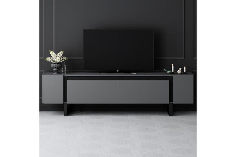 TV-bänk Sozi Antracit / Svart - Antracit / Svart - Möbler - Vardagsrum - Tv-möbler & mediamöbler - Tv-bänkar