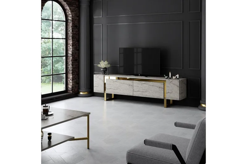 TV-bänk Sozi Travertin / Rany - Travertin / Rany - Möbler - Vardagsrum - Tv-möbler & mediamöbler - Tv-bänkar