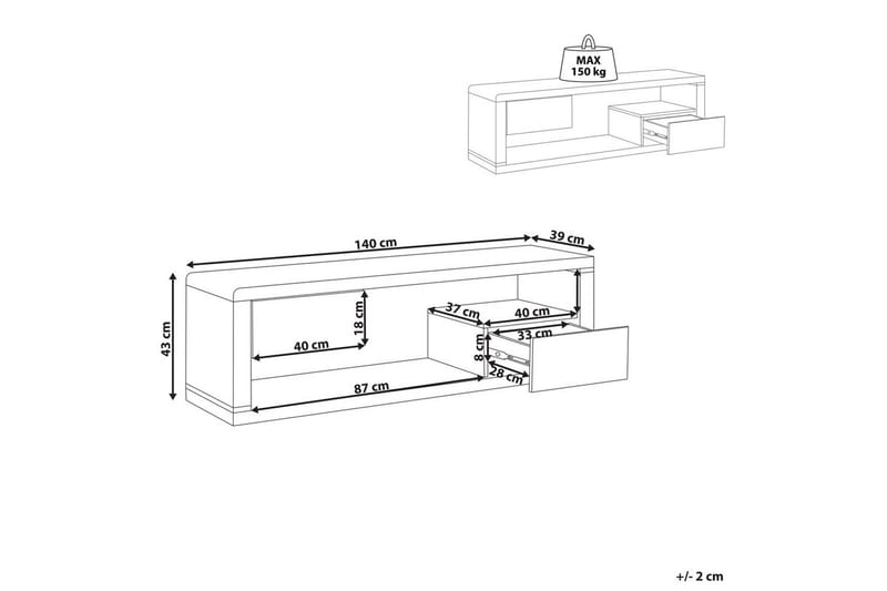 TV-bänk Spokan - Möbler - Vardagsrum - Tv-möbler & mediamöbler - Tv-bänkar