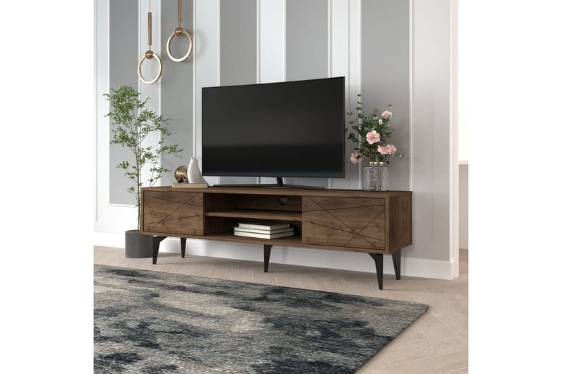 TV-bänk Sudama Valnöt - Valnöt - Möbler - Vardagsrum - Tv-möbler & mediamöbler - Tv-bänkar