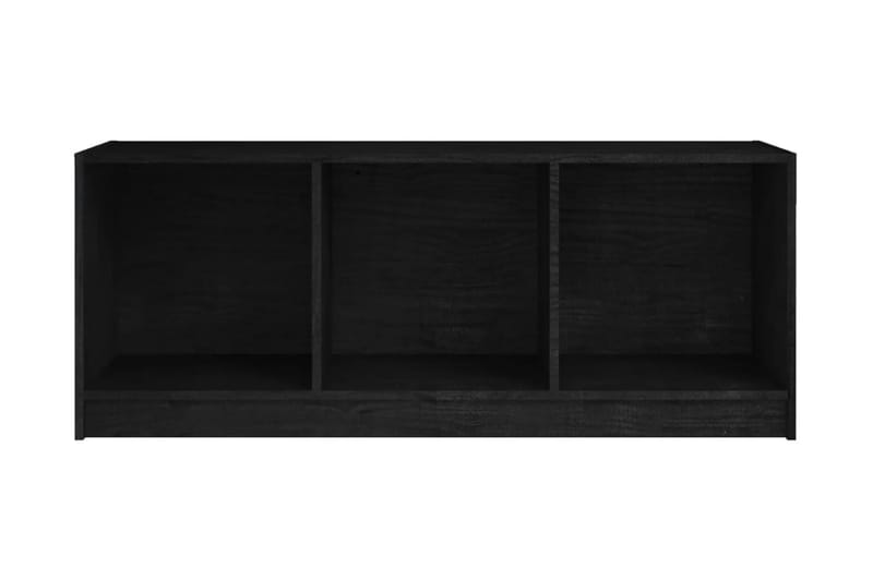 TV-bänk svart 104x33x41 cm massiv furu - Svart - Tv-bänkar