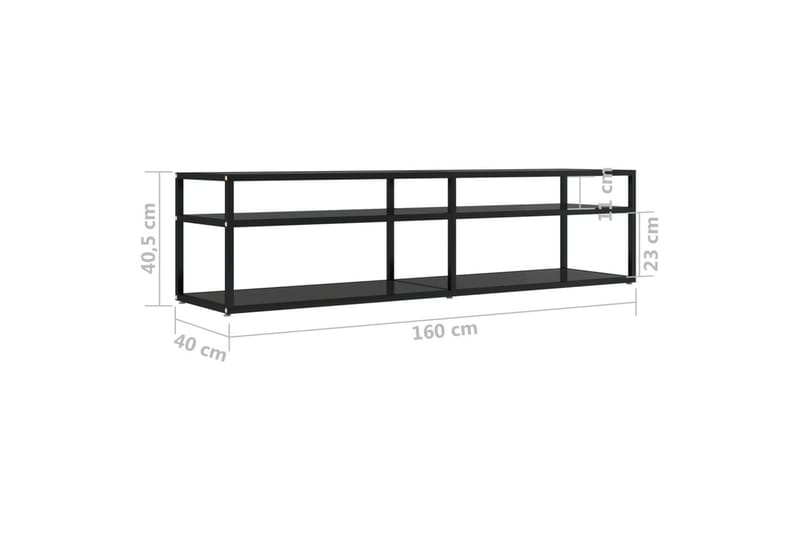 TV-bänk svart 160x40x40,5 cm härdat glas - Svart - Möbler - Vardagsrum - Tv-möbler & mediamöbler - Tv-bänkar