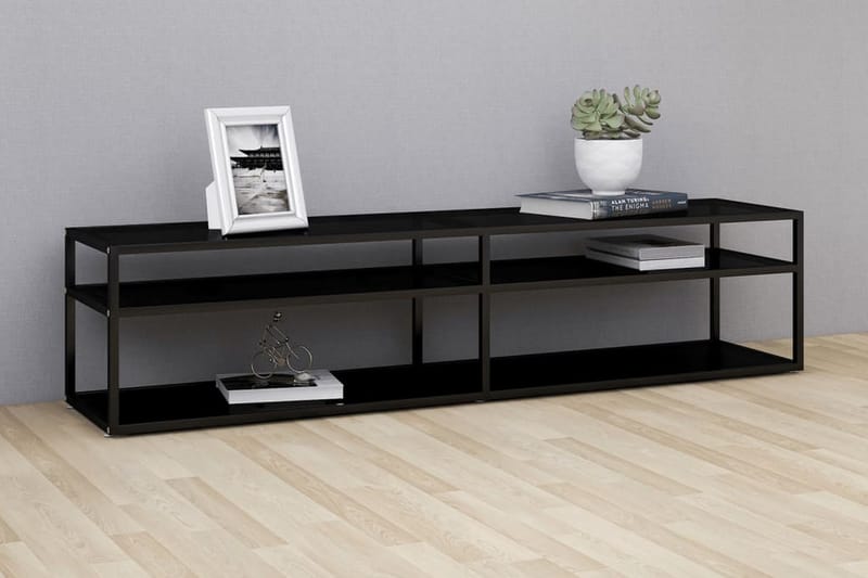 TV-bänk svart 180x40x40,5 cm härdat glas - Svart - Möbler - Vardagsrum - Tv-möbler & mediamöbler - Tv-bänkar