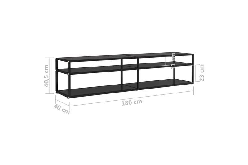 TV-bänk svart 180x40x40,5 cm härdat glas - Svart - Möbler - Vardagsrum - Tv-möbler & mediamöbler - Tv-bänkar