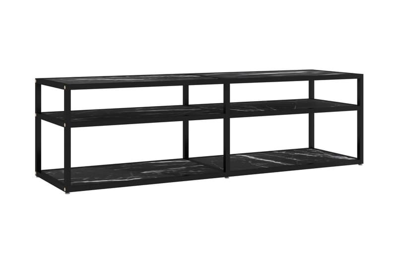 TV-bänk svart marmor 140x40x40,5 cm härdat glas - Svart - Möbler - Vardagsrum - Tv-möbler & mediamöbler - Tv-bänkar