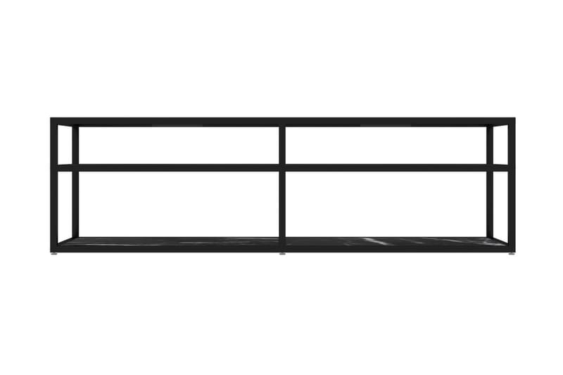 TV-bänk svart marmor 160x40x40,5 cm härdat glas - Svart - Möbler - Vardagsrum - Tv-möbler & mediamöbler - Tv-bänkar