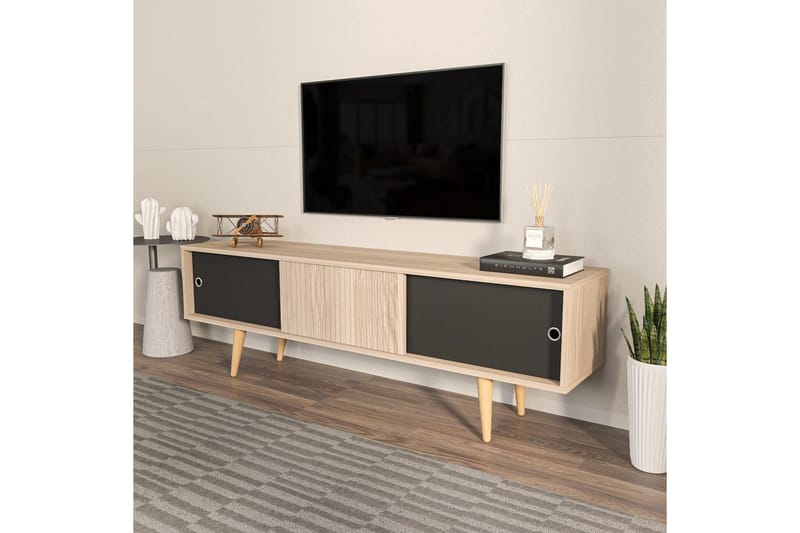 TV-bänk Ticoman Ek / svart - Ek / svart - Möbler - Vardagsrum - Tv-möbler & mediamöbler - Tv-bänkar