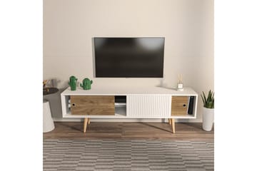 TV-bänk Ticoman Vit / Valnöt - Vit / Valnöt - Möbler - Vardagsrum - Tv-möbler & mediamöbler - Tv-bänkar