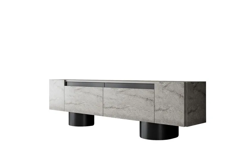TV-bänk Travertin / Svart - Travertin / Svart - Möbler - Vardagsrum - Tv-möbler & mediamöbler - Tv-bänkar