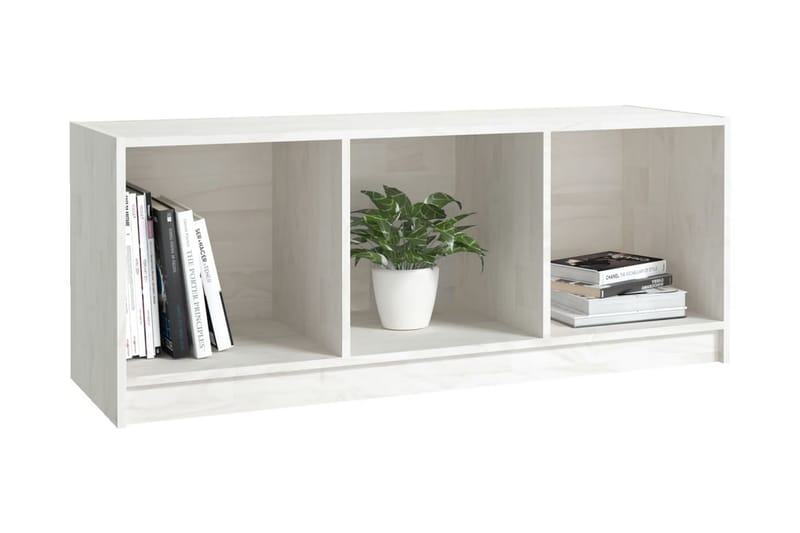 TV-bänk vit 104x33x41 cm massiv furu - Vit - Möbler - Vardagsrum - Tv-möbler & mediamöbler - Tv-bänkar
