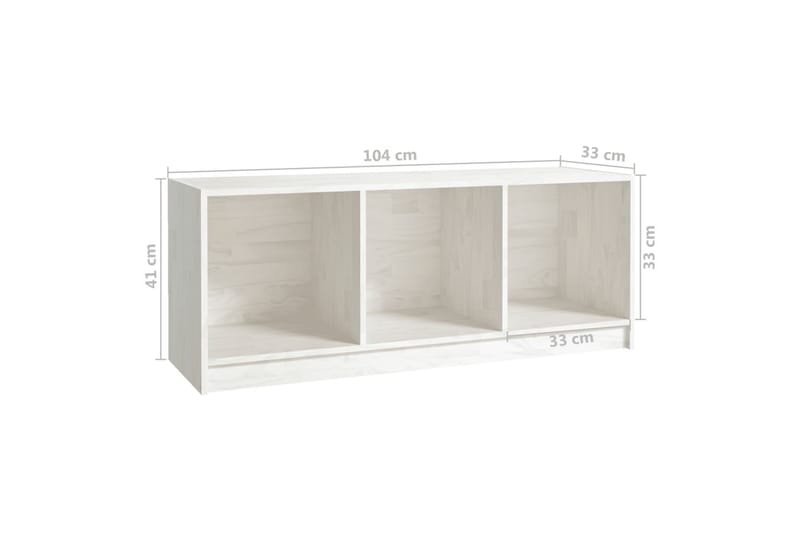 TV-bänk vit 104x33x41 cm massiv furu - Vit - Tv-bänkar