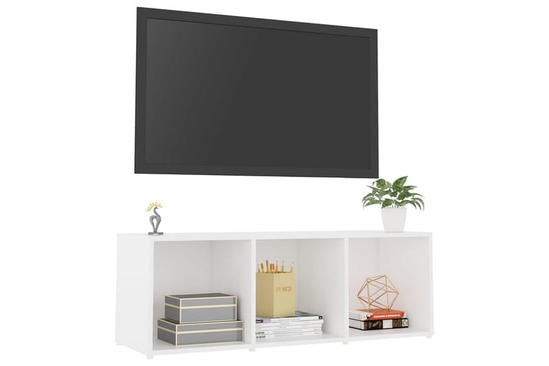 TV-bänk vit 107x35x37 cm spånskiva - Vit - Möbler - Vardagsrum - Tv-möbler & mediamöbler - Tv-bänkar